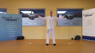 Live Les 2 van 5 lessenserie / Warming-up routines 1 t m 6 Tai Chi Qi Gong 18 vorm , Routines 1 tm 4 Yì Jīn Jīng 易筋經 – Yang 13 traditionele handvorm (uitvoering Zuid & Noor) uitleg vormen 8 tm 13 – Yang 43 vormen 10 tm 20 (op muziek zuidelijke richting) en uitleg vormen 10 tm 20.